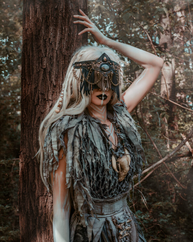 Morana Goddess Mask: Mrazana Ritual Headdress - Shaman Visor - Witchy Belt - Shamanic Costume