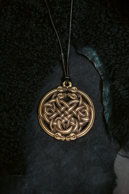 Corra Celtic Knot Serpentine Brass Pendant