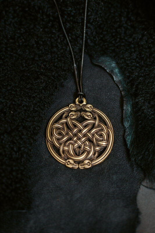 Corra Celtic Knot Serpentine Brass Pendant