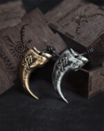 Wolf Claw Amulet with Engraved Courage Rune