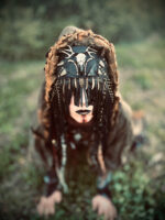 Pagan Ritual Face Mask with Raven Skull