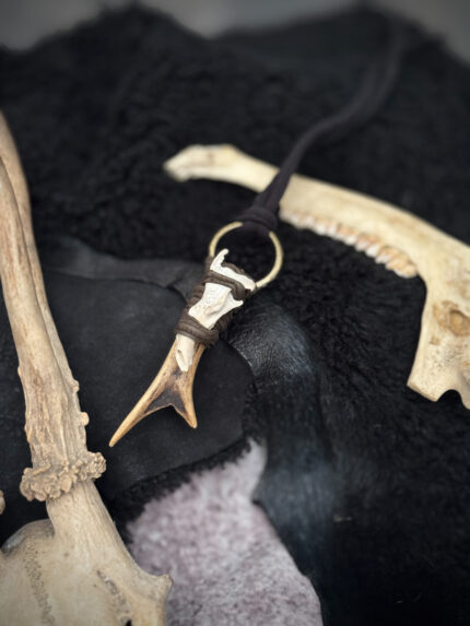 Shamanic Deer Antler Talisman with Jaw Bone