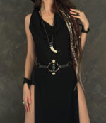 Adjustable Leather Witchy Belt with Ethically Sourced Bone and Labradorite
