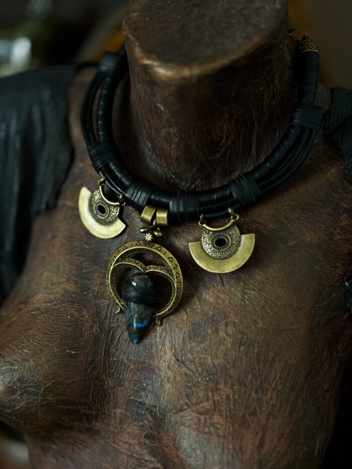 Sahamnic Tribal Statement Necklace with Labradorite