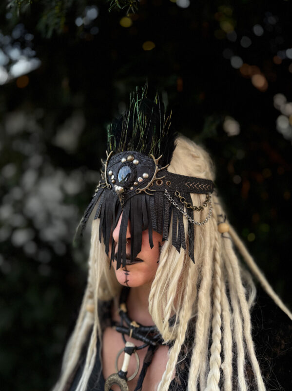 Sahamanic Face Mask with Feathers