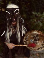 Shamanic Face Mask with Bones and Onix