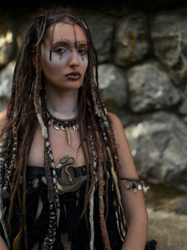 Shamanic Deer Antler and Wolf Teeth Necklace