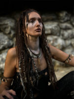 Shamanic Deer Ntler Talisman Necklace wiith Runes